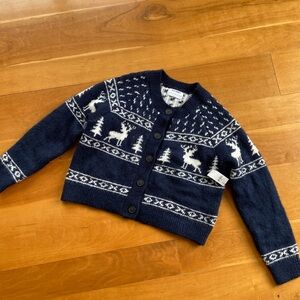 Old Navy Navy Blue Reindeer Christmas Cardigan